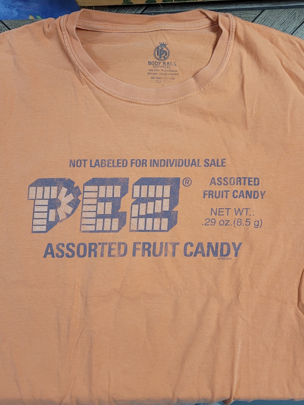 Body Rags Peach 'PEZ Assorted Fruit Candy' Graphic Tee